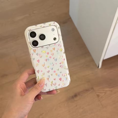 S75558 カラフルハートドロップ iPhoneケース