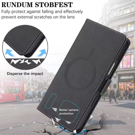K22984 MagSafe対応 着脱式レザー手帳型 iPhoneケース
