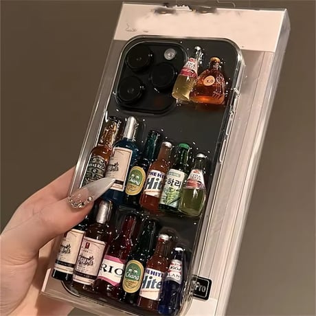 L62139 ミニチュア酒ボトル iPhoneケース