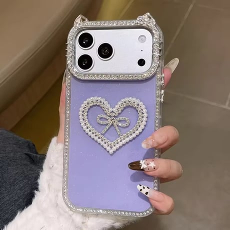 S75511 きらめきハートリボンiPhoneケース