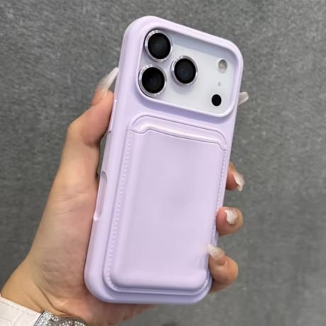 K23107 カードポケット付きシンプルiPhoneケース