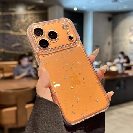 L62384 星ラメ入り クリアiPhoneケース