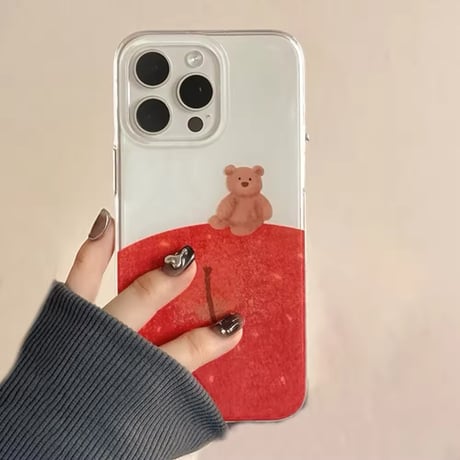 S74622 くまとりんごのほっこりiPhoneケース