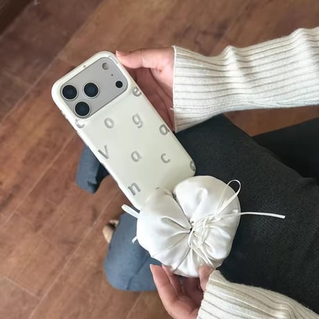 S75340 ビッグリボンチャーム付き クリアiPhoneケース