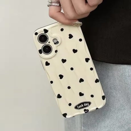 S74595 くねくねハートのモノトーンケース