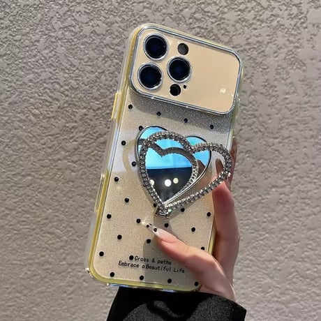 【即納商品】K23092 ハートミラースタンドiPhoneケース