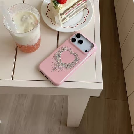 S75139 キラキラハートストーン iPhoneケース
