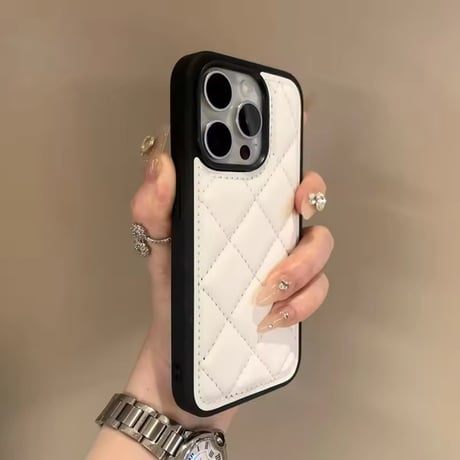 S75599 キルティングレザー風 iPhoneケース