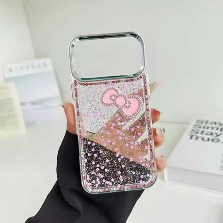 L62351 きらめきリボン スパークルクリアiPhoneケース