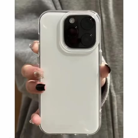 S75328 ミルキーホワイト クリアフレーム iPhoneケース