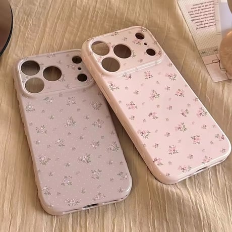 S75399 くすみカラーミニブーケiPhoneケース