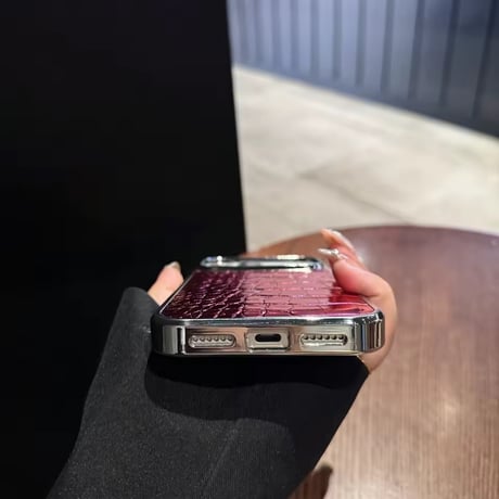 S74944 クロコ調グリッター iPhoneケース