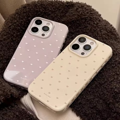 S75206 プチハート総柄 ミルキーカラーiPhoneケース