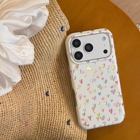 S75558 カラフルハートドロップ iPhoneケース