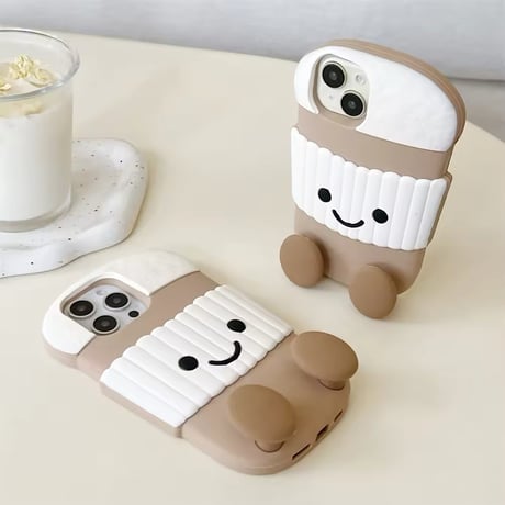 K22689 カフェタイムのゆるキャラiPhoneケース