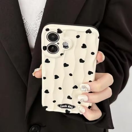 S74595 くねくねハートのモノトーンケース