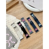 N00151 リボン刺繍デニム Apple Watchバンド