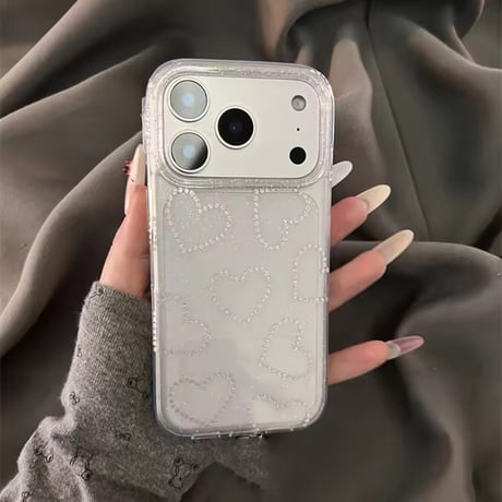 L62375 きらきらプリントストーン柄 iPhoneケース