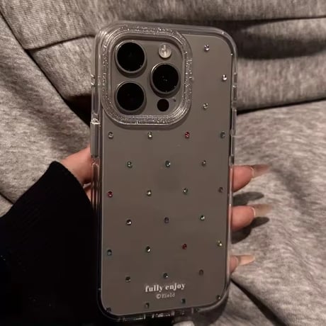 L62302 プリントストーン風クリアiPhoneケース