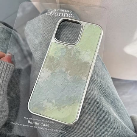 S74659 グリーンニュアンスデザインiPhoneケース