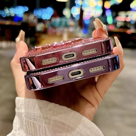 K22956 MagSafe対応グリッターリングスタンド iPhoneケース