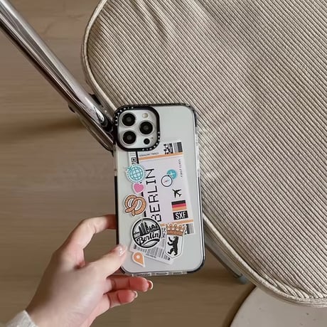 S75409 トラベルステッカーデザインiPhoneケース