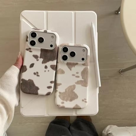 S75219 ニュアンスカウ柄 ミニマルiPhoneケース