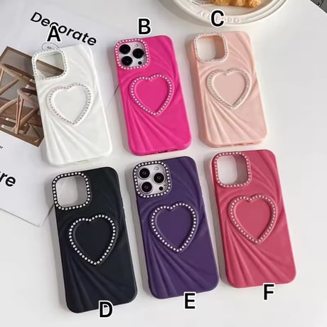 S74696 ビジューラブハート iPhoneケース