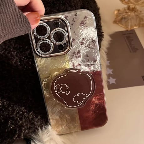 K22589 メタリック壺スタンド iPhoneケース