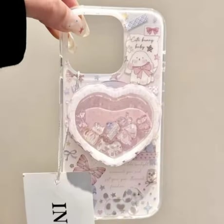 P0363 Twinkle Ribbon Heart MagSafeホルダー