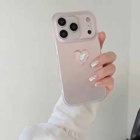 S75465 ジュエルハートワンポイントiPhoneケース