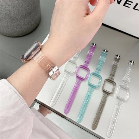 N00115 キラキラ透明バンド Apple Watchベルト