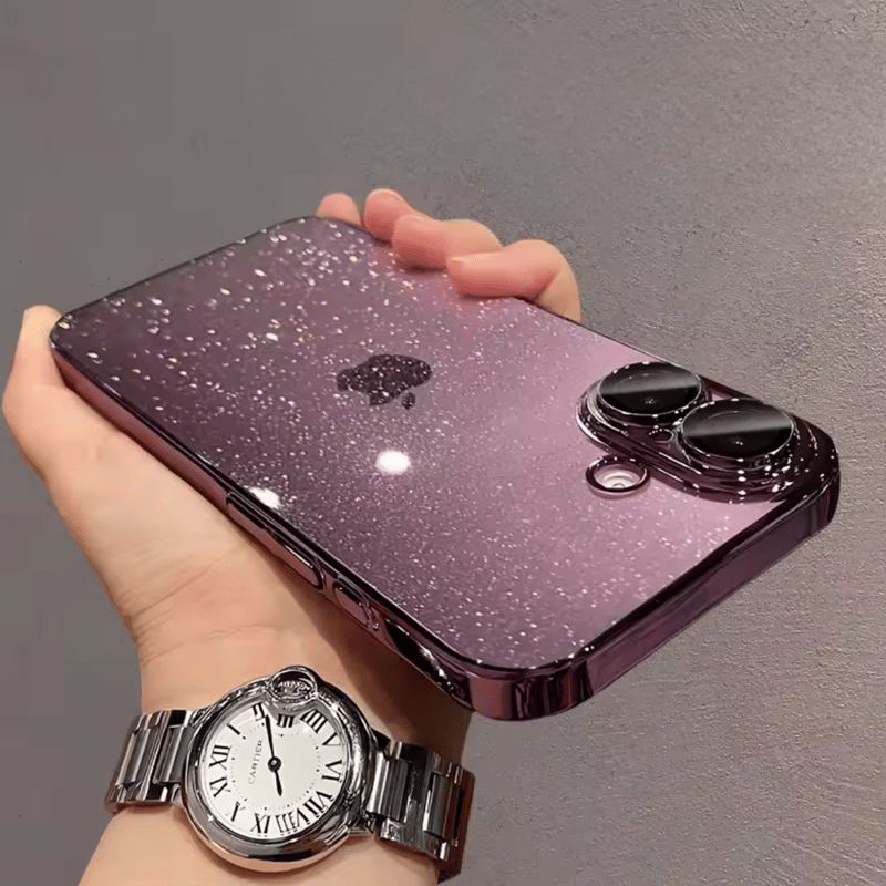 L61268 Powder Glitter Metal Frame iPhone Case |