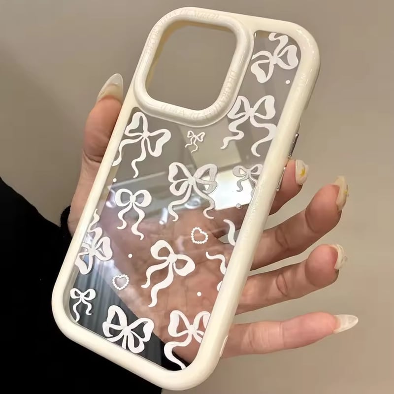 リボン柄クリアiPhoneケース L62285 リボン柄クリアiPhoneケース | nanomita