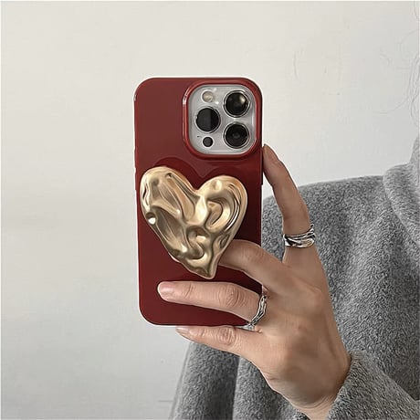 K22681 ゴールドハートアート iPhoneケース