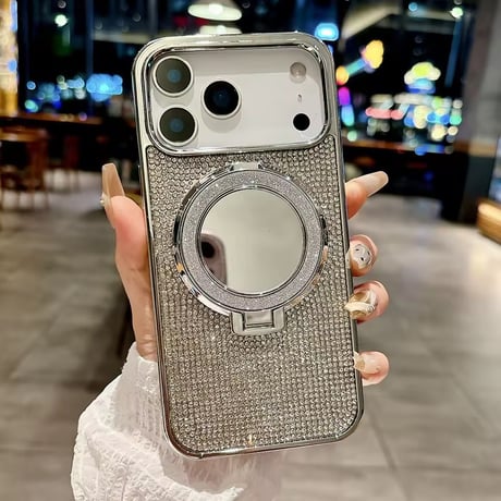K22956 MagSafe対応グリッターリングスタンド iPhoneケース