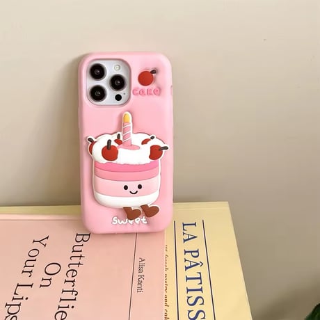 S74493 ピンクケーキのラブリーiPhoneケース