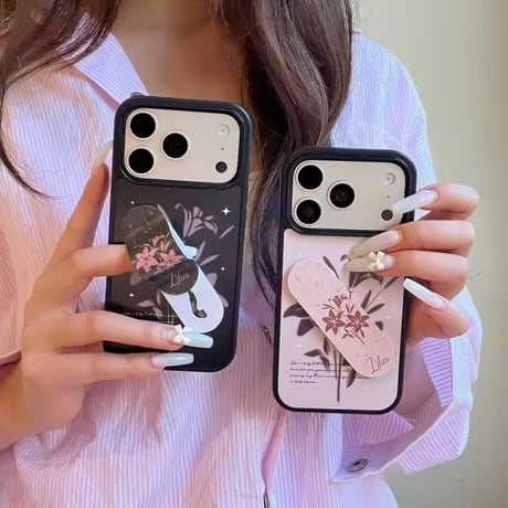 K23147 フラワーアート リングスタンドiPhoneケース