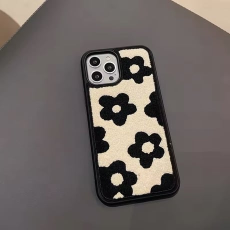 【即納商品】S74314 もこもこフラワーループ iPhoneケース