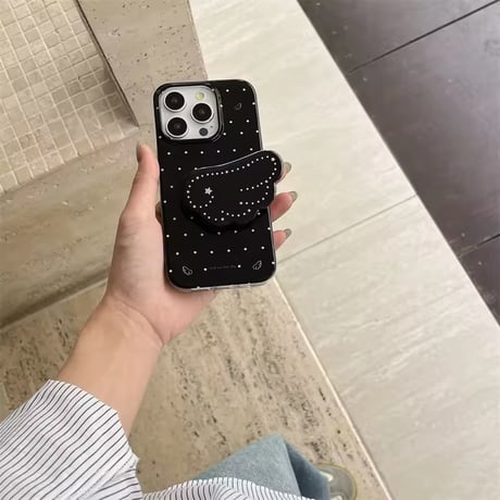 K22759 夜空のウィングスタンド付きiPhoneケース