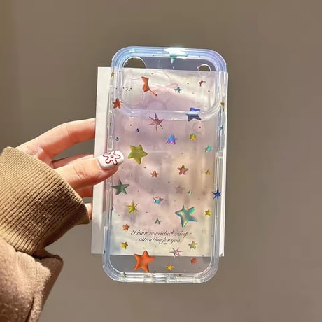 S75457 ホログラムスタースパークルクリアiPhoneケース