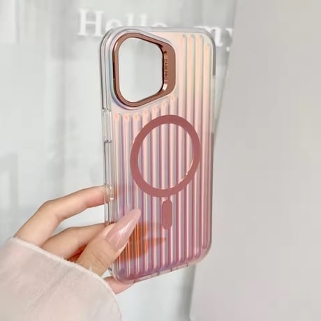 K23148 オーロラウェーブ カメラスタンドiPhoneケース