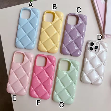 S74982 パステルキルティングiPhoneケース