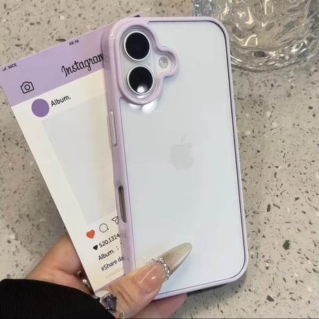 L62274 ふちどりカラーのクリアiPhoneケース