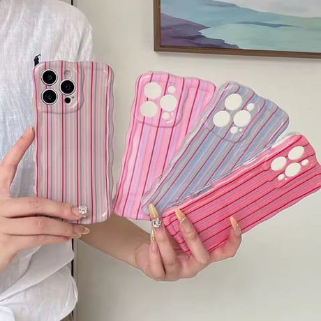 S74991 カラフルストライプ iPhoneケース
