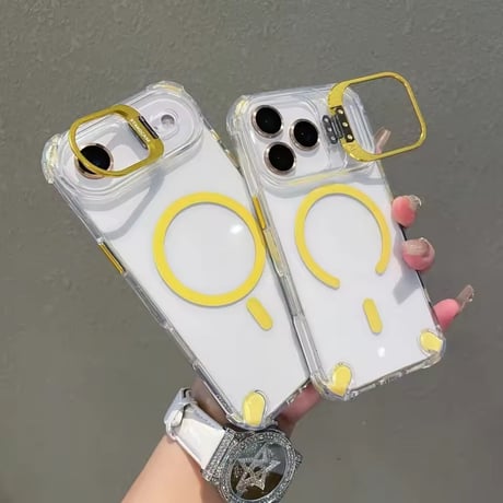 K22988 カラーポイント MagSafeスタンドクリアケース