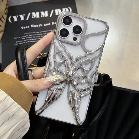 S74708 メタリックバタフライアーマーiPhoneケース
