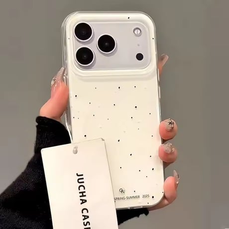 S75132 ドットミニマルホワイトiPhoneケース