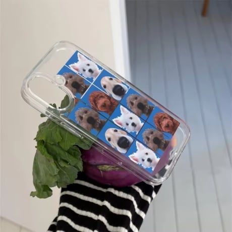 L62174 ドッグフォトグリッド iPhoneケース
