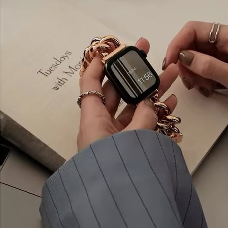 【即納商品】N00135 チェーンリンクメタル Apple Watchバンド